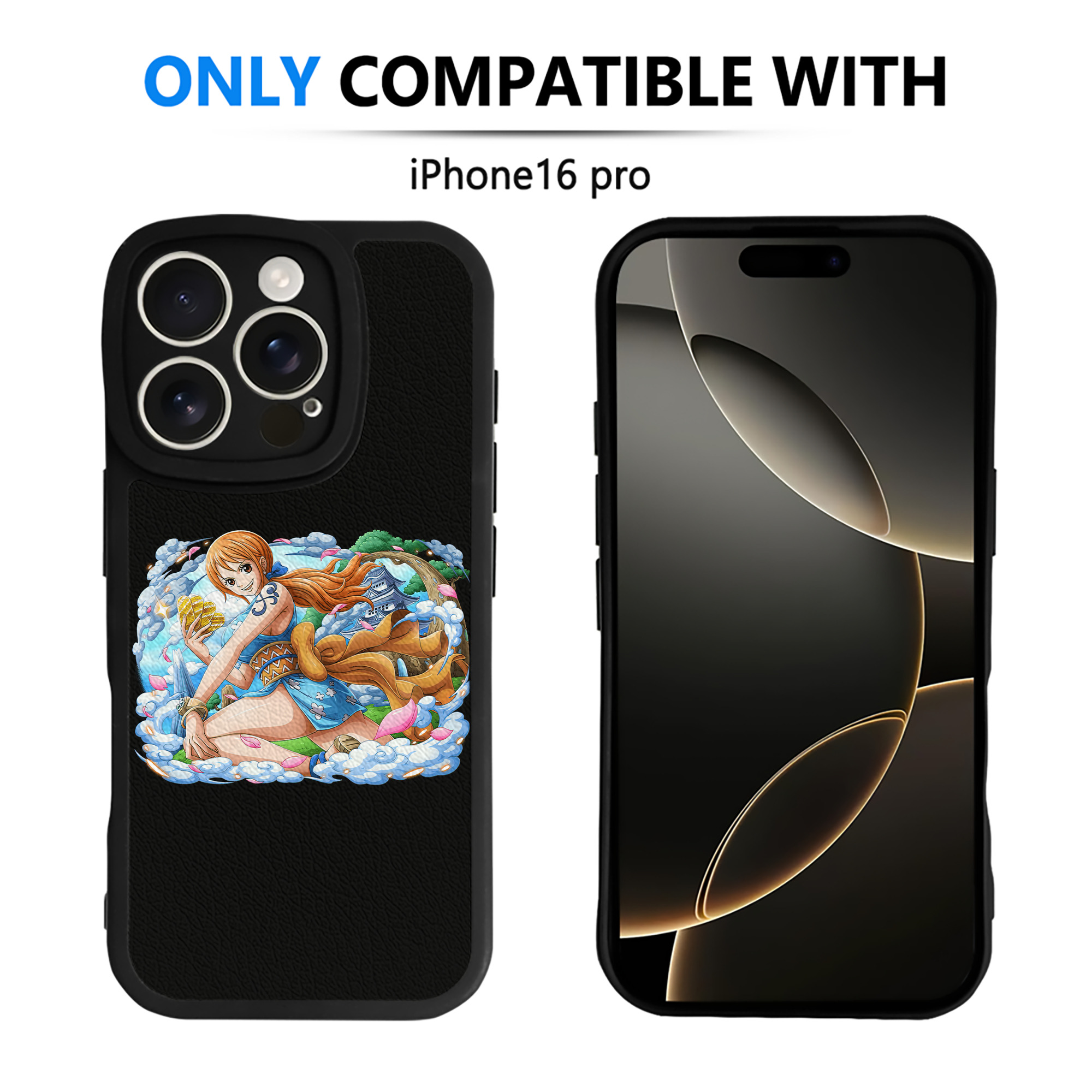（画像用） ワンピース ナミ ONE PIECE Nami 【iPhone 16シリーズ対応】シリコンスマホケース（レザー調） 材質：シリコン